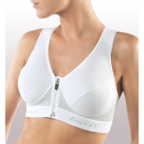 Zsport Damen BH Sports, Weiß, Gr. 90C (Herstellergröße: 105C)