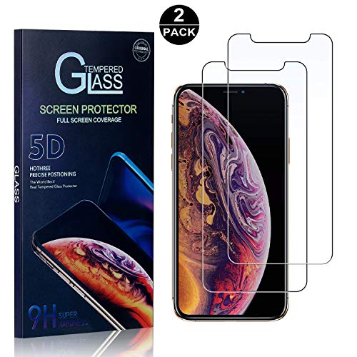 iPhone X/iPhone Xs Screen Protector, Bear Village® Tempered Glass Screen Protector [Lifetime Warranty], HD Screen Protector Glass for Apple iPhone X/iPhone Xs, 2 Pack