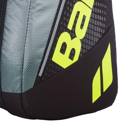 Babolat Pure Aero RH x6 Tennis Bag (Metallic Grey/Black/Fluo Yellow) - Image 6
