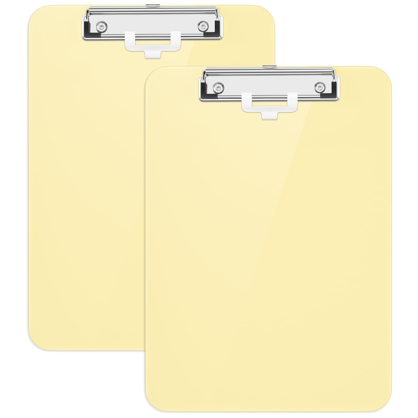Hongri Plastic Clipboard with Pen Holder, Yellow 8.5x11 Letter Size Clip Board for Classroom Office, Students