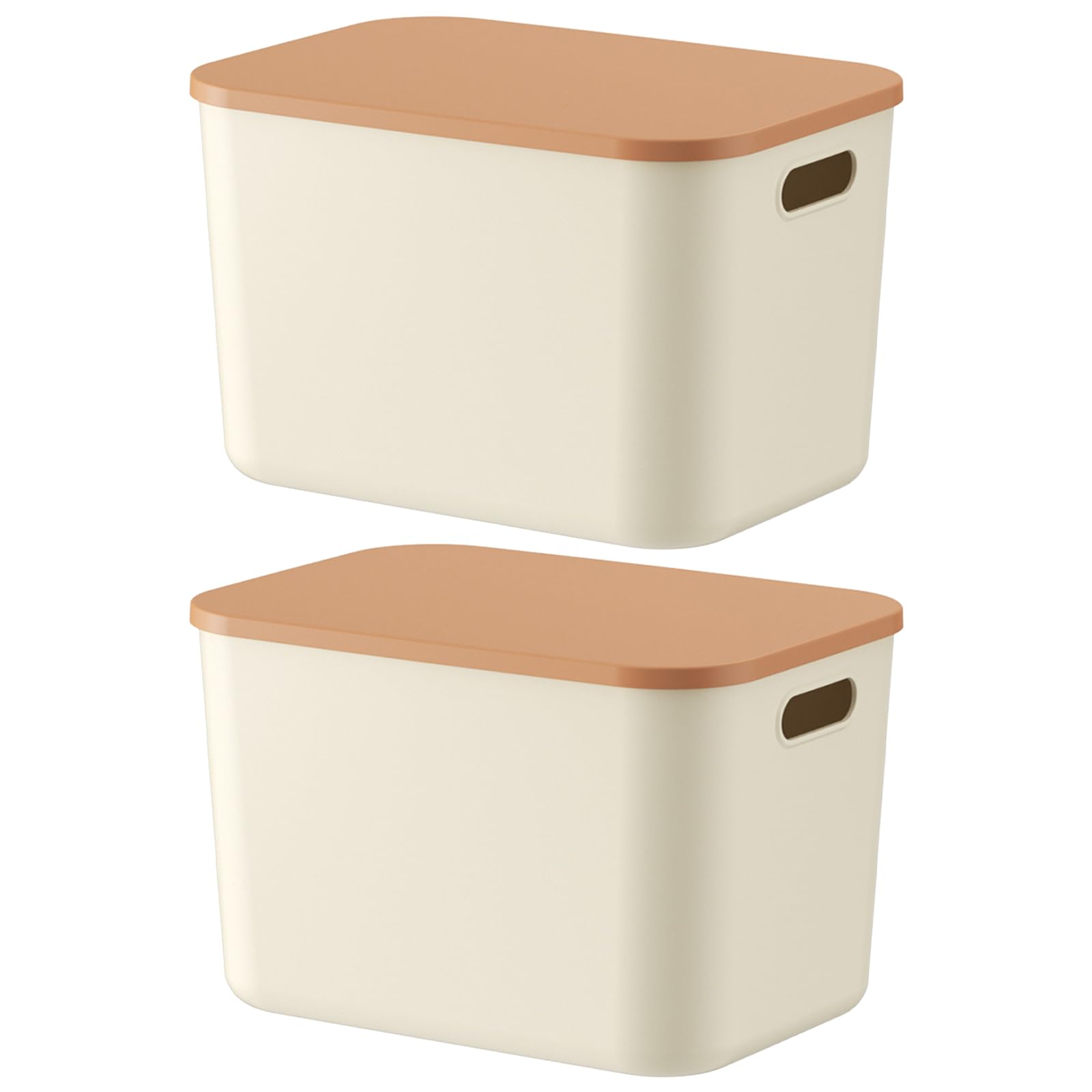 Récipient de rangement multifonctionnel crème au design durable