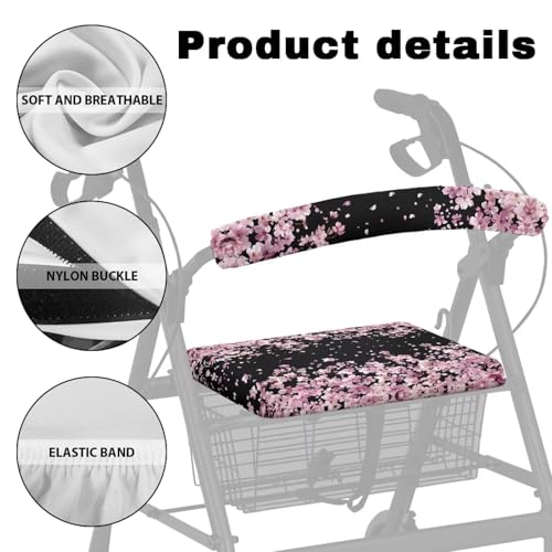 Uorisanigo Rollator Walker Acessórios Capa de assento Oriental Cherry Walkers para idosos com capas