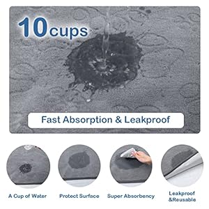 Qeils Washable Puppy Pads Whelping Reusable Pee Pads (2-Pack) 18″x24″Absorbent Leakproof Mat Puppy Litter Box, Potty, Home Travel or Crate Training Dog Wee Wee Pads