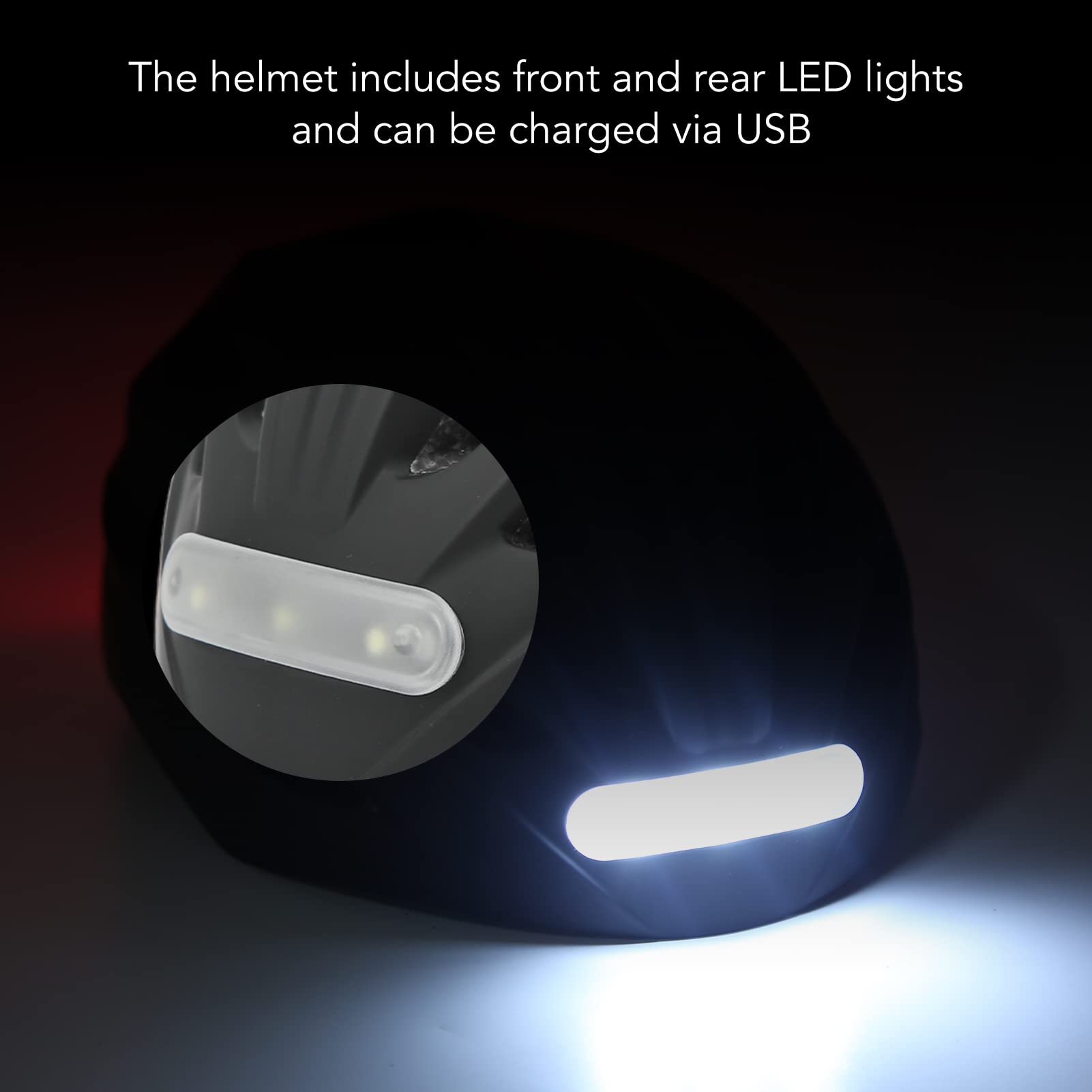 Casco de Bicicleta con Luz de Seguridad LED, Luces LED Delanteras y Traseras, Casco de Ciclismo Ajustable, Casco de Ciclismo Transpirable para Adultos para Ciclismo Urbano,