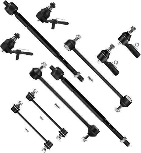 SCITOO Kit de suspensión de 10 piezas, parte delantera interior exterior, extremo de barra estabilizadora delantera trasera, enlace de rótula