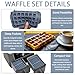 Silicone Belgian Waffle Mold, 2-Cavity Non-Stick Air Fryer Muffin Pan for Baking, Gray
