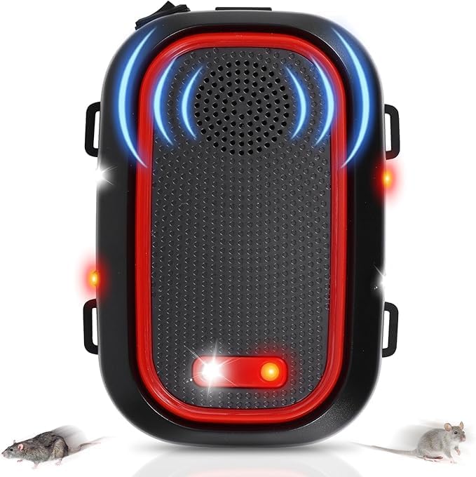 Rodent Repellent for Car Engines 4in1 4rth Generation Ultrasonic Smart Device, Outside Rat Deterrent LED Strobe with Smart Switch Easy Installation Low Voltage-image-19