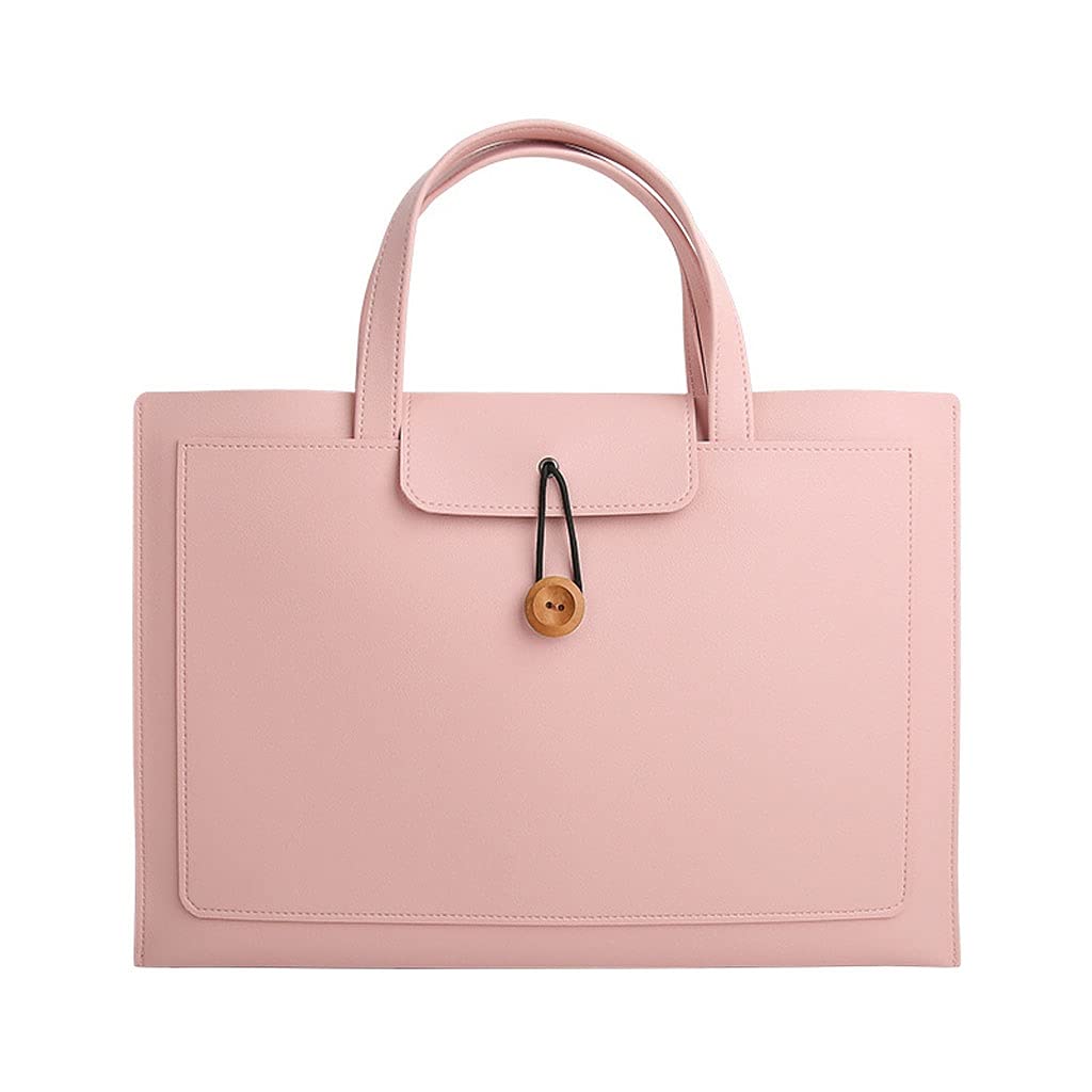 13.3 Calowy torba komputerowa teczki modele kobiet Przenośne damskie dokumenty Moda Dużet Duża pojemność Zamknięcie (Color : Pink)
