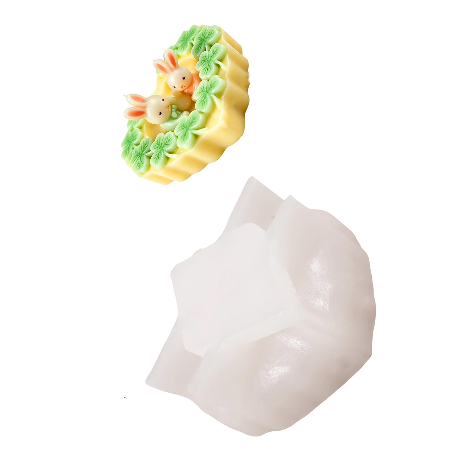 APGLSXY Lucky Rabbits and Leaves Clovers Silicone for Soap Making Lovely