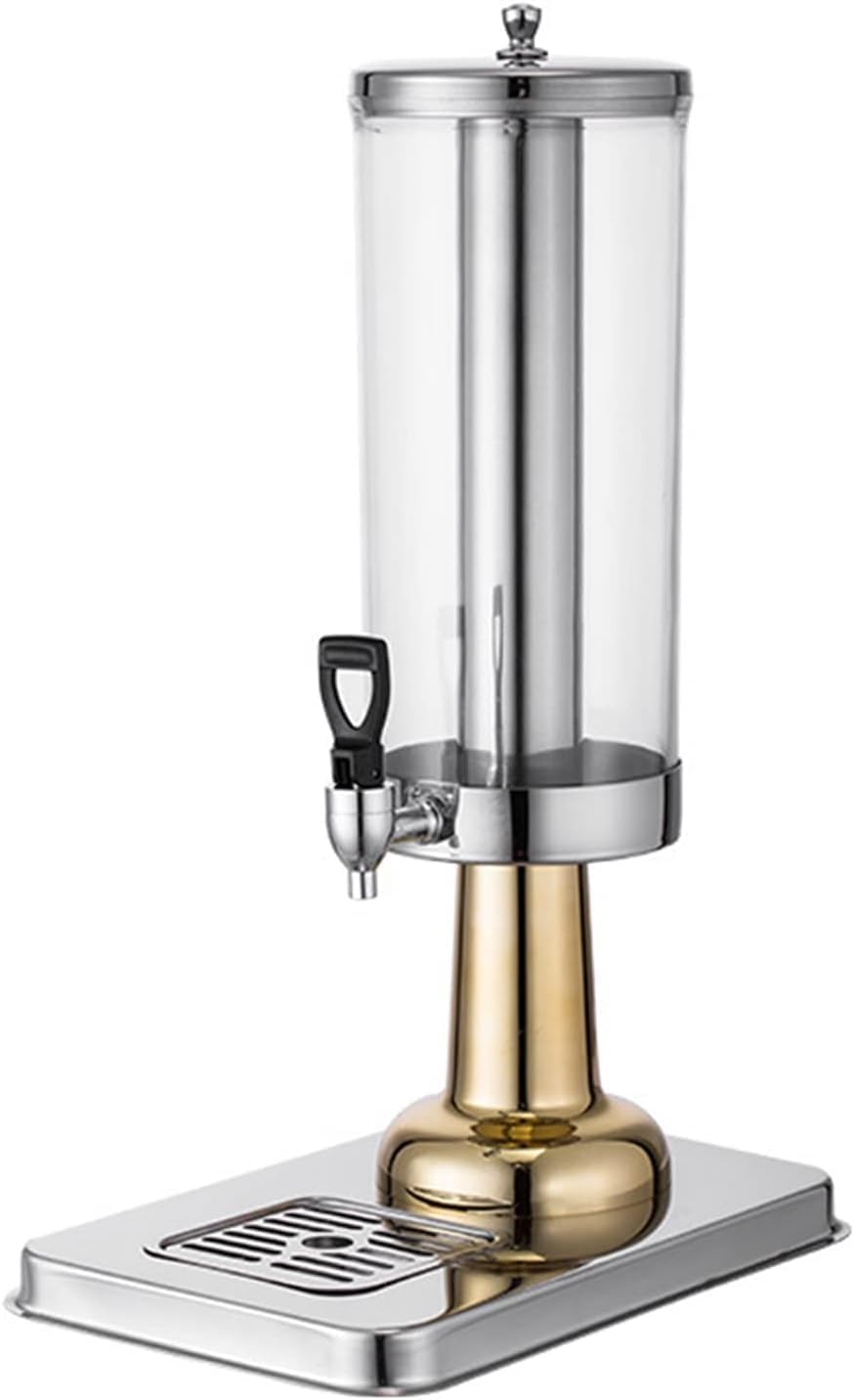 Dispensador de Bebidas de Acero Inoxidable con Grifo, dispensador de Bebidas frías y Calientes con Bandeja de Drenaje, para Fiestas, Eventos, Catering, restaurantes, hoga,Gold