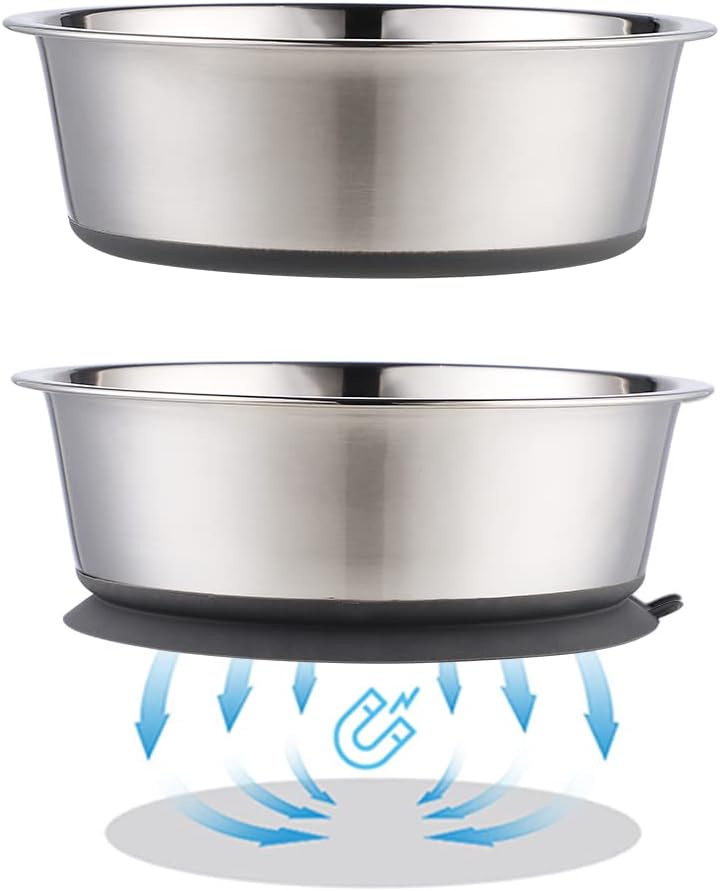 Dog Bowls, Nayelf 2Pcs Dog Bowl NonSlip Stainless Steel