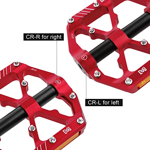 Mzyrh Mountain Bike Pedals,Bicycle Pedals With Reflectors,Lightweight Aluminum Alloy Mtb Pedals 3 Sealed Bearings Bicycle Platform Pedals 9/16" Bmx Road Bike Pedal #TOP6
