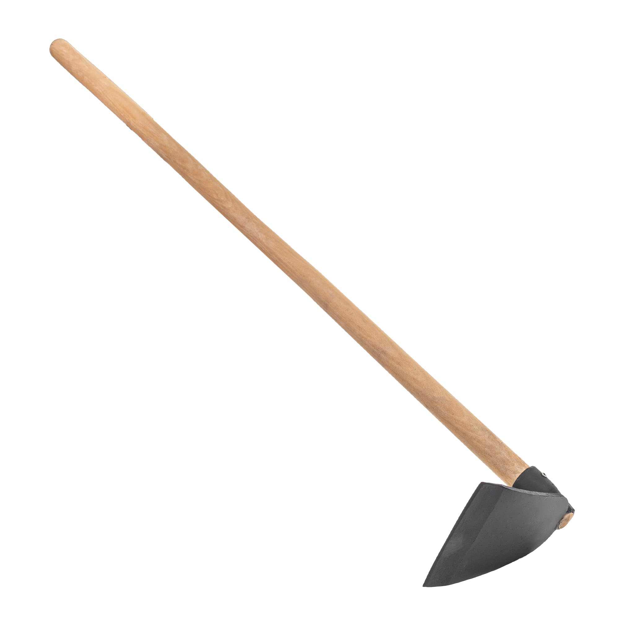 KADAX Gartenhacke mit langem Holzstiel und robustem Stahlblatt, Hacke aus geschmiedetem Stahl, Pflanzhacke für Gartenarbeit, Unkrauthacke (mit Stiel)