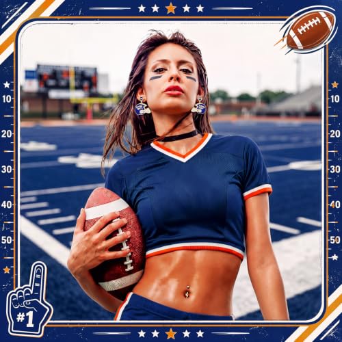 Image of Liliaafar 4 Pairs Game Day Football Earrings for Women
