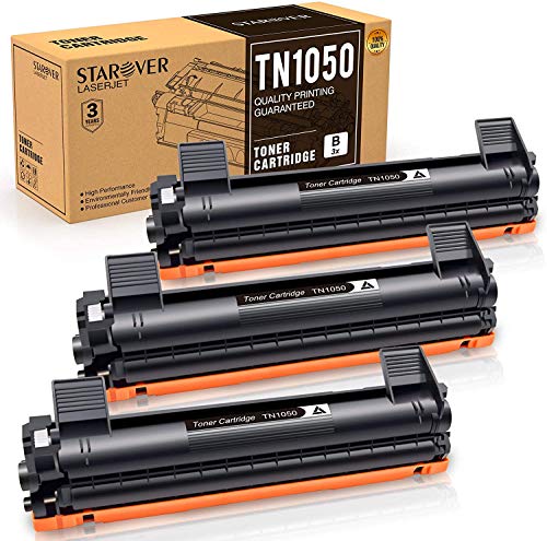 STAROVER Cartouches de Toner Compatibles Remplacement pour TN1050 TN-1050 pour Brother HL-1110 DCP-1510 HL-1210W DCP-1610W HL-1112 MFC-1810 HL-1212W MFC-1910W DCP-1612W DCP-1512 (3 Noirs)