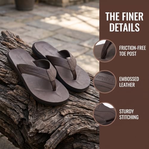 Image of AX BOXING Mens Flip Flops Leather Thong Sandals Casual Comfort Slides Slippers
