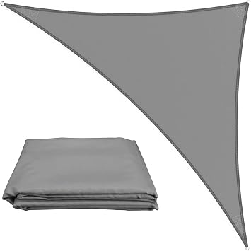 Triangle Sun Sail Shade Waterproof 4x4x5.7m - Outdoor Sun Shade Canopy with UV Protection for Backyard, Pool, Patio & Garden Activities and Family Use Light Grey