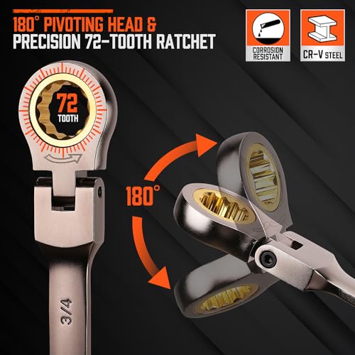 HORUSDY 24-Piece Flex-Head Ratchet Set