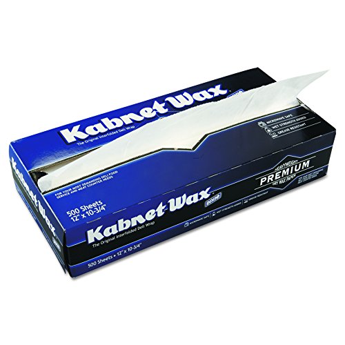 Dixie Kabnet Wax 83MASTER 10.750" Length x 12" Width, White Interfolded Heavy Weight Dry Waxed Deli Paper, 500 Sheets (Pack of 12)