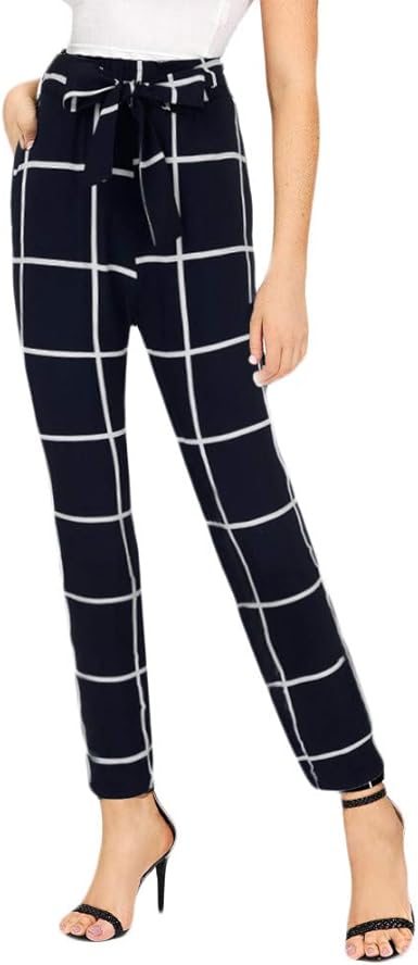 Women's petite checked trousers Clearance