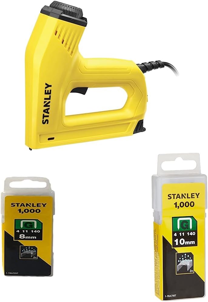 Stanley 0TRE550 Heavy Duty Electric Staple/Nail Gun, Yellow & Stanley