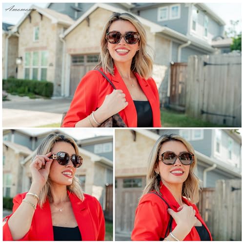 AMOMOMA Oversized Hexagonal Sunglasses for Women, Fashion Womens sunglasess Designer Shades 70s UV400 Polarized AM66462