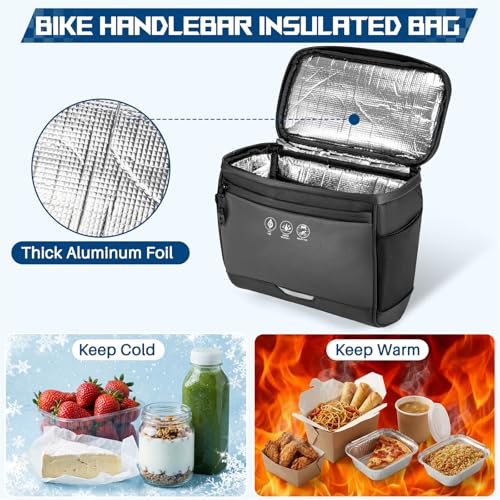 Image of WOTOW Bike Front Handlebar Bag - Large Reflective Bicycle Handlebar Basket Bags Waterproof Storage Pannier for Bike Touchable Transparent Phone Holder Pouch for Men Women Road MTB Outdoor Cycling 3.5L