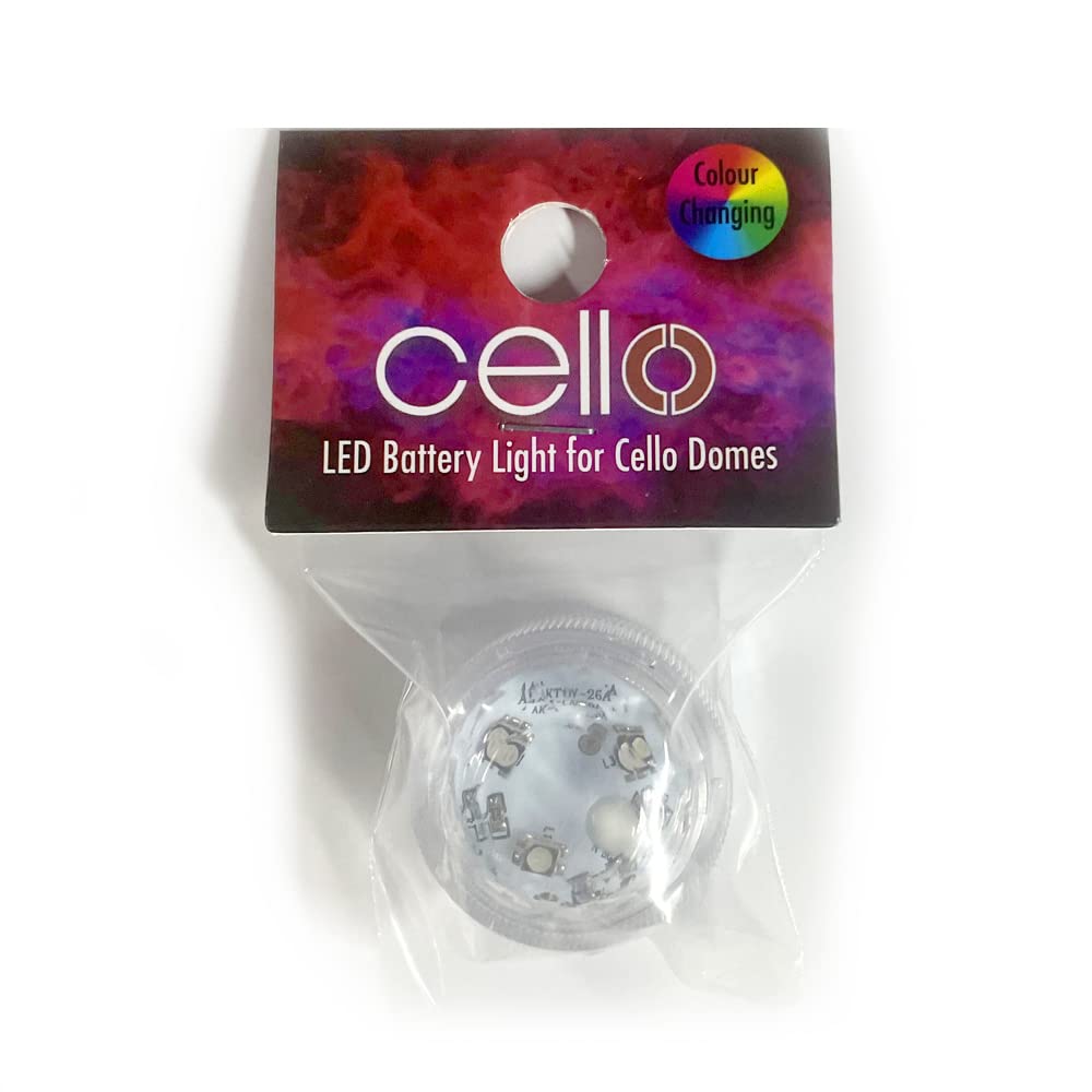 Cello Submersible LED Light - Battery Operated, Waterproof, and Versatile LED Battery Tea Lights. 1 X Flameless Button LED Tea Light Ideal for Porcelain tealight Holder Domes. (Multicoloured)