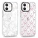 Yirlbey 2 Stück für iPhone 12 Mini 5,4'' Hülle, Transparent Handyhülle mit Schleifen Fliege und Herz Aesthetic Muster Motiv Design Mädchen Case, Durchsichtig Dünn TPU Bunt Silikon Stoßfest Cover