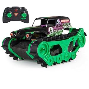 Monster Jam, Official Grave Digger Trax All-Terrain Remote Control Outdoor Vehicle, 1:15 Scale, Kids Toys for Boys and Girls Ages 4 and Up