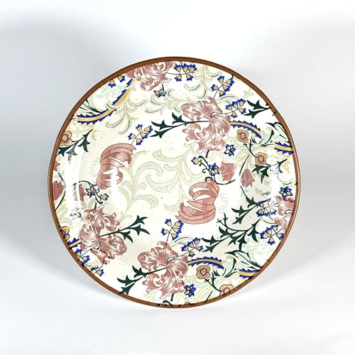 Image of SNS Botanical Bloom Decal Ceramic Serving Bowl | Premium Salad & Snacks Bowl | Semi-Matt Floral Dinnerware for Oats Pasta Fruits & Desserts | Tableware for Gifting (Botanical Bloom Pasta Bowl)