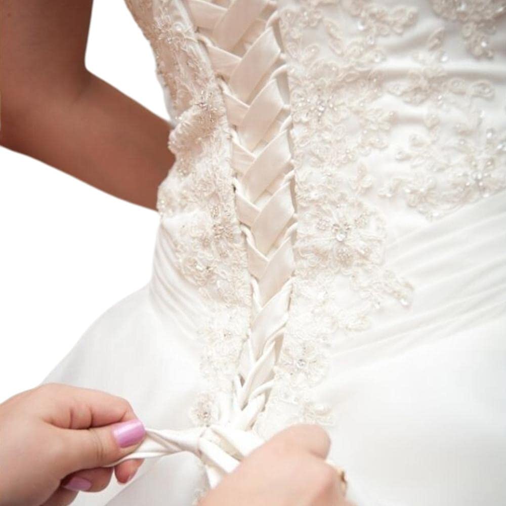 3 Pièces Corset à Lacets Satin - Réglable Pour Robe De Mariée - Noir