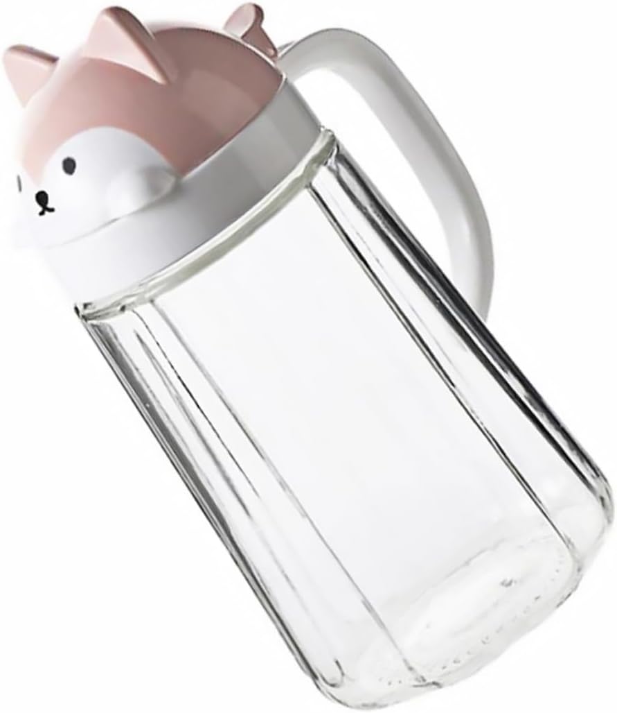 SHOWERORO Glass Oil Container Oil Dispenser Pink Pitcher for Kitchen Bottle Spray Pour Feature Condiment Container Kitchen