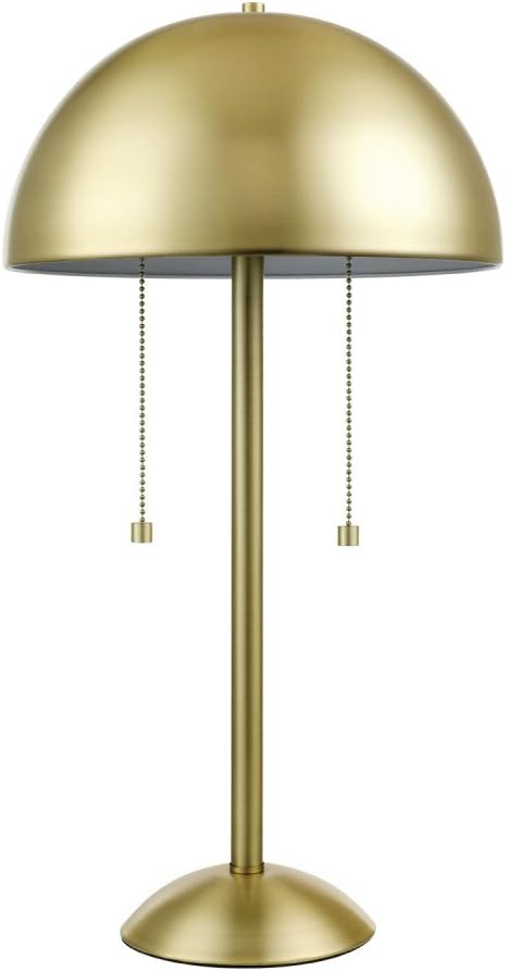 Globe Electric 12976 Haydel 21" 2-Light Table Lamp, Matte Brass, Double On/Off Pull Chain Without Bulb Haydel (Brass)