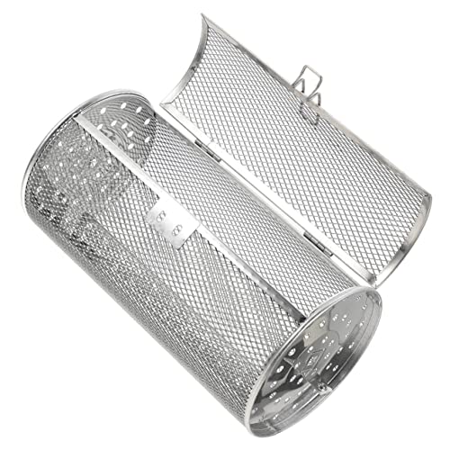 Outanaya Rotating Roaster Cage for Air Fryer Electric Oven Stainless Steel Grilling Tool with Movable Locking Door for Outdoor Picnics Family Gatherings Provides Uniform