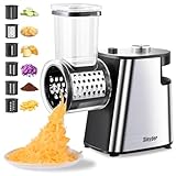 Electric Cheese Grater Upgraded, Salad Maker Machine with 6 Different Shapes of Blades.400W Cheese Shredder,Electric Slicer,Electric Salad Machine for Cheeses, Fruits, Vegetables