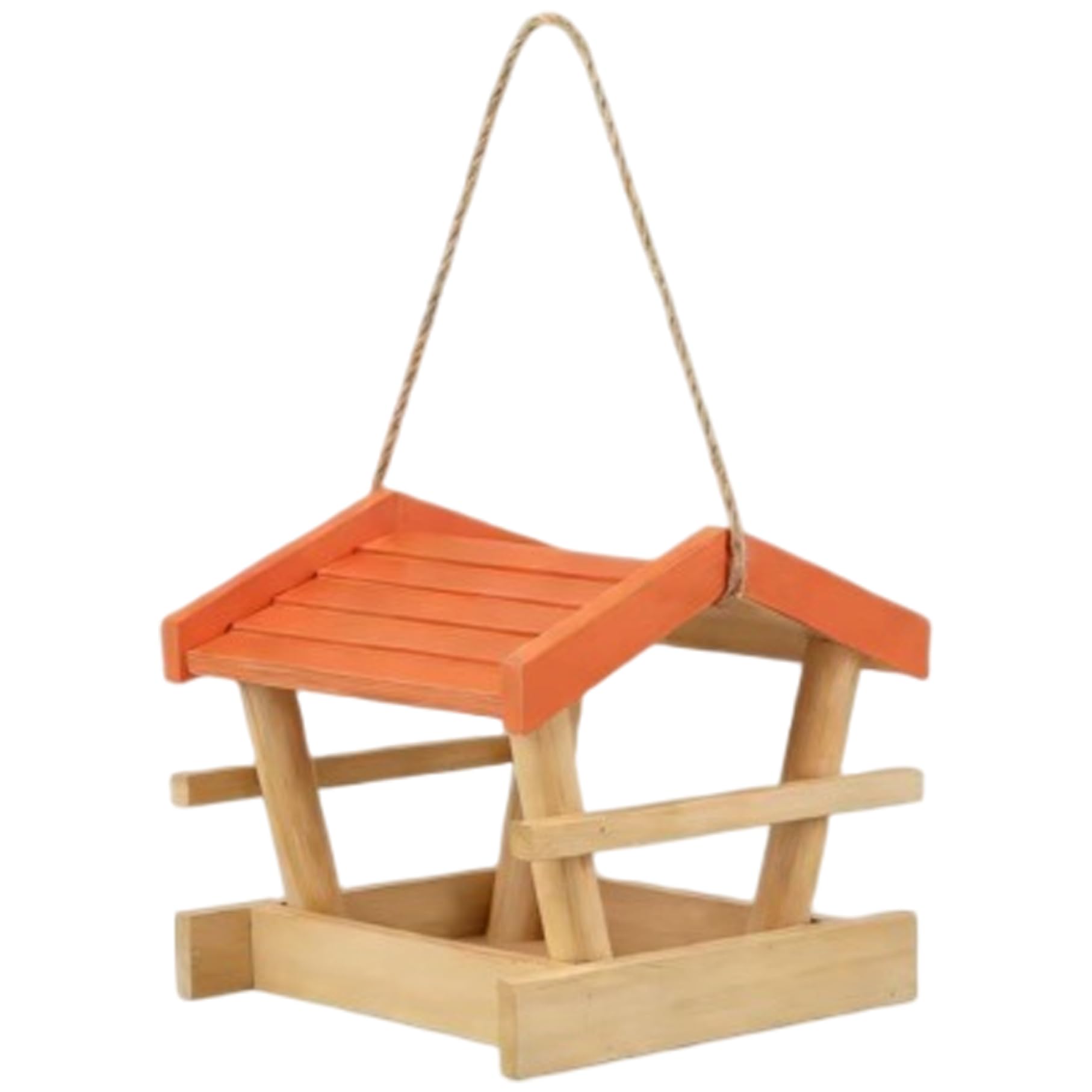 Mangiatoia per Uccelli da Esterno, Mangiatoia per Uccelli da Appendere in Legno a Prova di Scoiattolo con Coperchio e Capacità di Semi per Giardino, Cortile e Cortile|Gabbia
