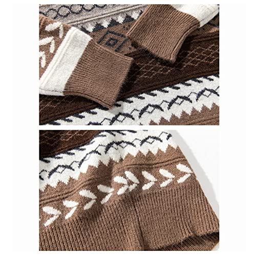 (Wool) Sweater Knitted Striped Vintage Sweater Men Clothes Pullover Men Sweater Casual Men's Sweater Knit M-2XL Sweater(B,L)4