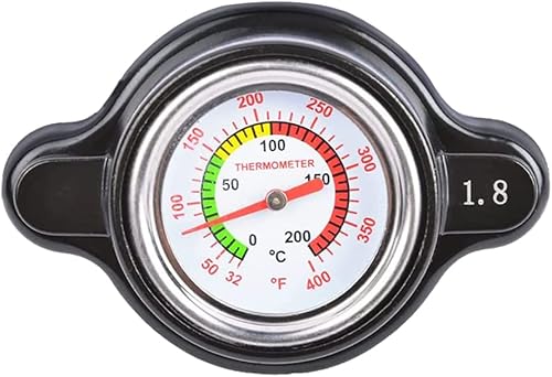 Tapa de radiador de presión con medidor de temperatura compatible con Honda, Kawasaki, Suzuki, Yamaha, Polaris Ranger, Husqvarna Dirt Bike, KTM, más