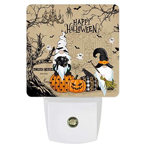 Futuregrace Night Light for Kids Plug into Wall LED Lamp Dusk-to-Dawn Sensor,Halloween Gnomes Pumpkin Ghost Baby Nightlight for Bathroom Nursery Bedroom Hallway Stairs Home Room Decor