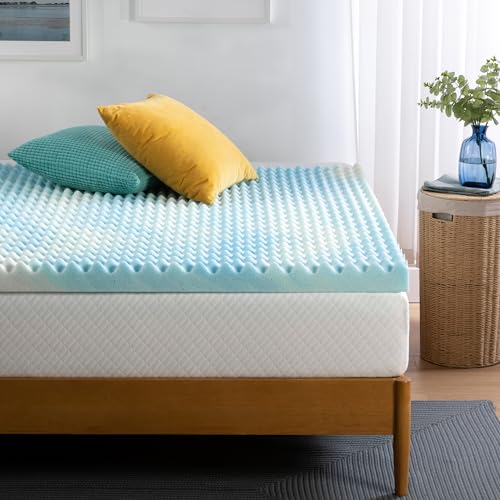 Image of ZINUS 3 Inch Swirl Gel Cooling Memory Foam Mattress Topper, Smaller, More Convenient WonderBox Packaging, Cooling, Airflow Design, CertiPUR-US Certified, Full