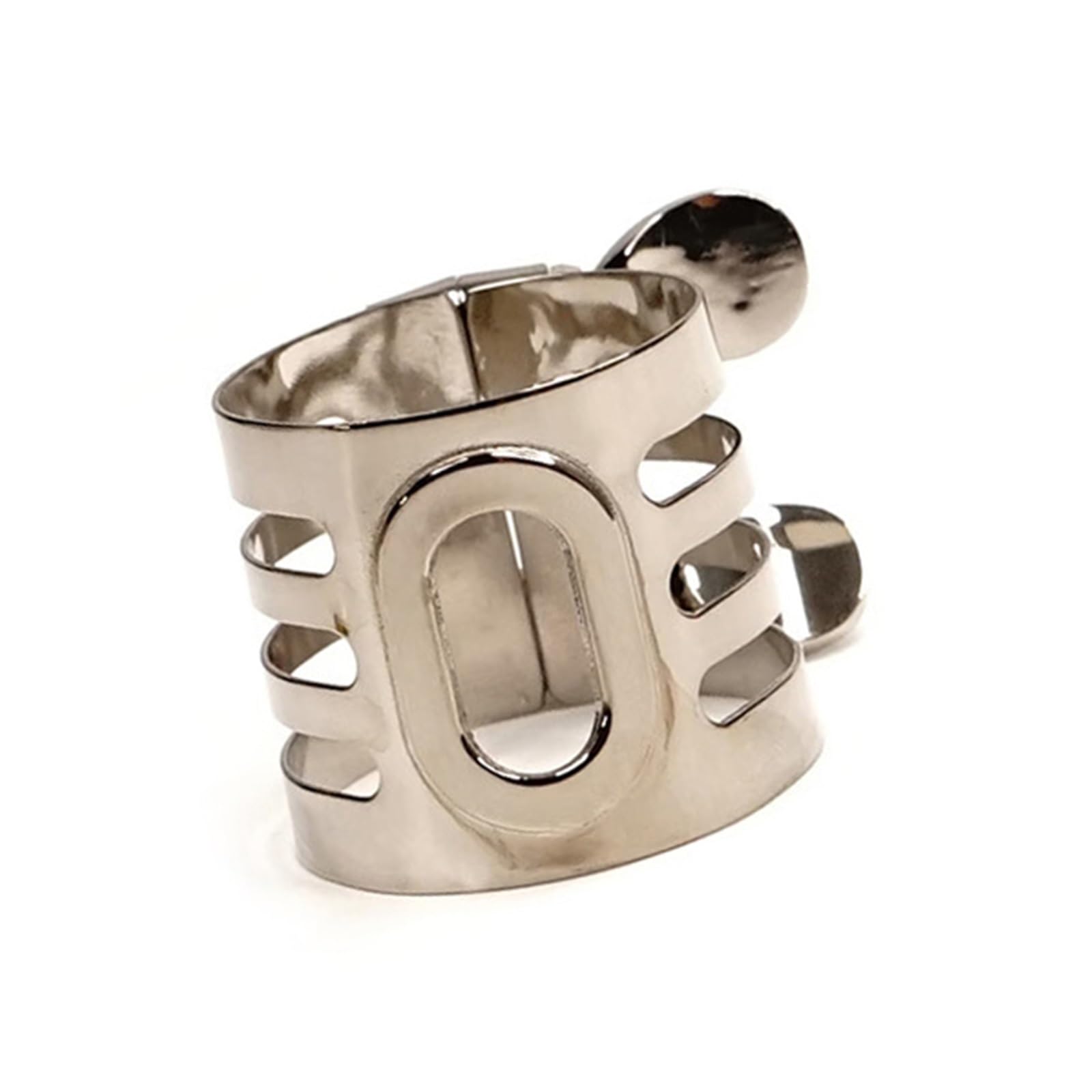 Morsetto Per Sassofono Contralto In Mi Bemolle Bocchino In Bachelite Morsetto Per Ancia In Metallo Cerchio Principianti accessori per sassofono(Nickel-plated silver)