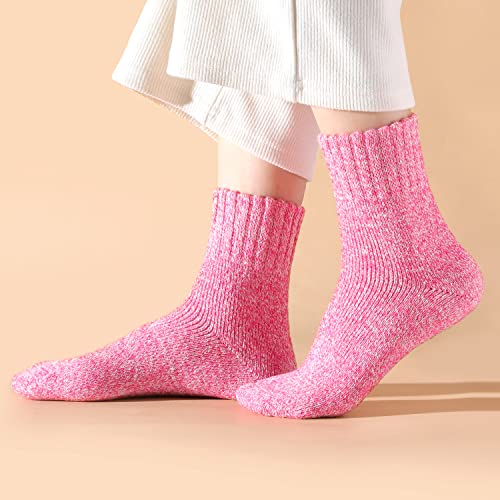 Image of Wool Socks for Women - Womens Wool Socks Winter Sock for men Warm Thick Knit Soft Vintage Casual Crew Sock