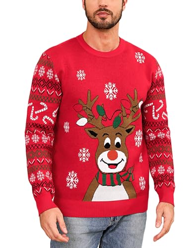 Marvmys Herren Weihnachtspullover Hässlicher Weihnachtspulli...