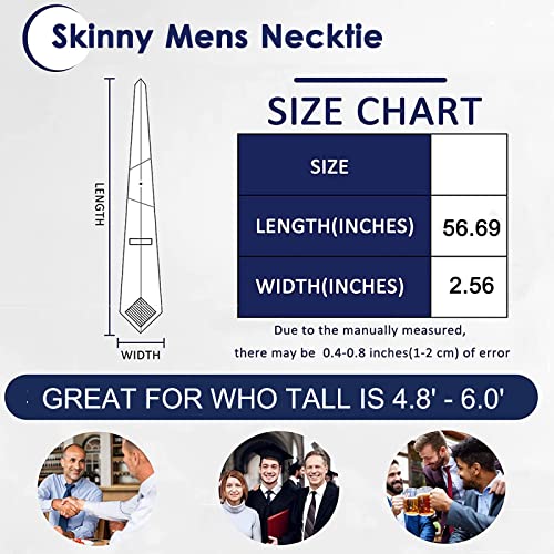 Image of Mantieqingway Men's Skinny Tie, Cotton Floral Ties for Men Wedding Necktie for Groom, Groomsmen, Missions, Dances