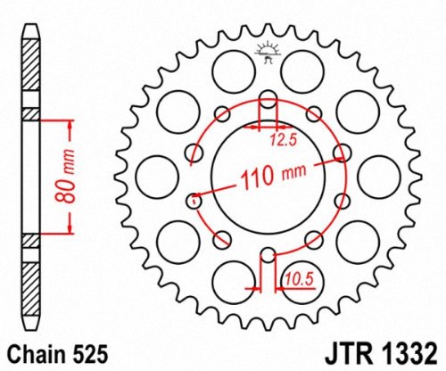 JT-Sprockets jtr1332 - 46 catena moto