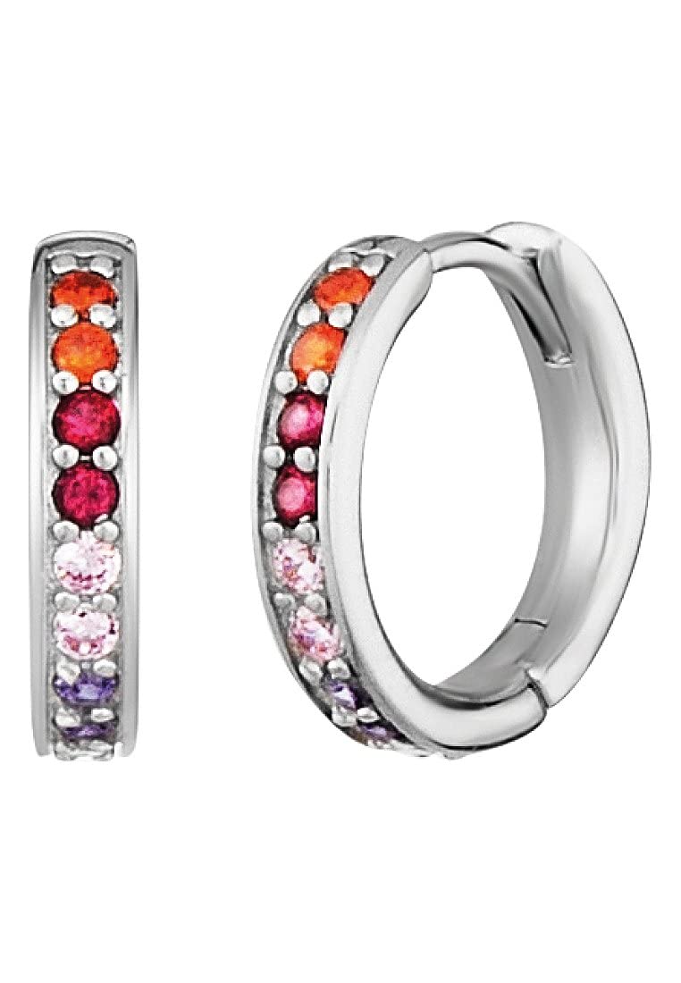 Engelsrufer Ohrringe Creolen aus Sterlingsilber mit Zirkonia in Warmen Farben, Durchmesser: 21mm, ERE-WARM-ZIM-CR-13