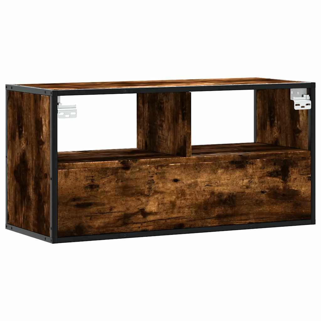 Hothingwell Drewniana szafka pod telewizor Ingenierie Metal 80x31x39,5 cm