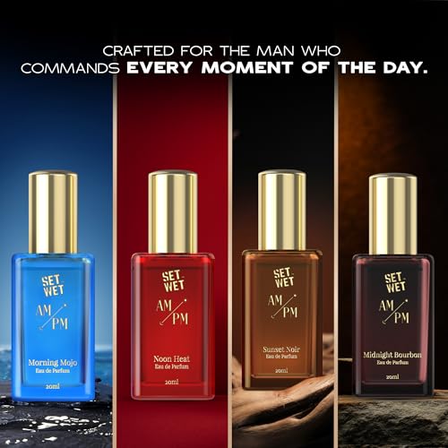 Image of Set Wet AM /PM Gift Set 4x20 ml Premium Scent with Long Lasting Fragrance Perfume - 80 ml (For Men)