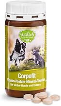 tierlieb Corpofit Vitamin-Protein-Mineral-Tabletten | Hunde & Katzen | Für Knochen, Zähne & Krallen | 150 Tabletten
